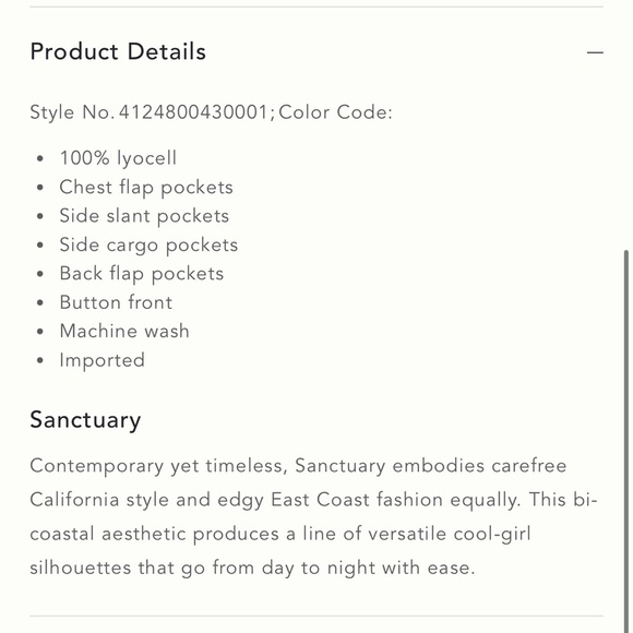 Anthropology Sanctuary rebel long sleeve utility jumpsuit toasted almond XS NWT - Picture 13 of 13